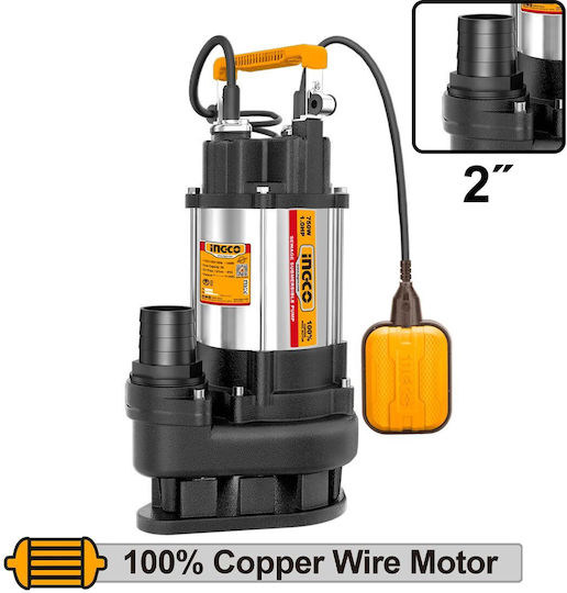 Ingco Einphasige Pumpe Abwasser/Abwasser 1hp SPDS7508