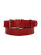 Women's Belt made of High Quality Genuine Leather 4cm Greek Made in Red