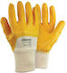 F.F. Group Cotton Safety Glofe Nitrile 0.7mm Orange