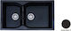 Crown R-92 Economic 6892 6892-71 Drop-In Sink Right Synthetic Granite W91xD51cm Granite Black