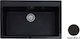 Crown R-81 Economic 6881 6881-71 Drop-In Sink Synthetic Granite W78.5xD49.5cm Granite Black