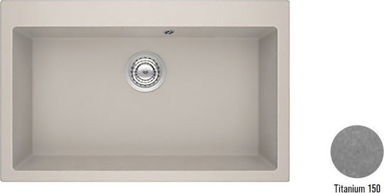 Crown Quadra Q-81 6781 6781-150 Drop-In Мивка от Синтетичен Гранит Ш79xД50см Титан