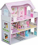 Eva Toys Ξύλινο Κουκλόσπιτο Με Έπιπλα Holzpuppenhaus W06A139