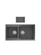 Crown Quadra Q-98 6798 6798-150 Drop-In Sink Left Synthetic Granite W100xD50cm Titanium