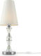 Maytoni Glass Table Lamp for E27 Bulb with White Shade and Silver Base