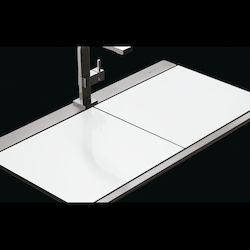 Apell Iris 9320 9320-110300 Drop-In Sink Satin W89.7xD51cm White Glass