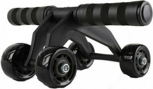 Abdominal Wheel Black with Anti-Slip Handles & Mat και Μπάρα Εκγύμνασης Σώματος