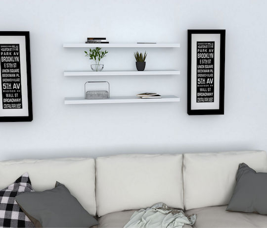 Wall Shelves Boss White (3 Pieces) 60x14.5x1.8cm