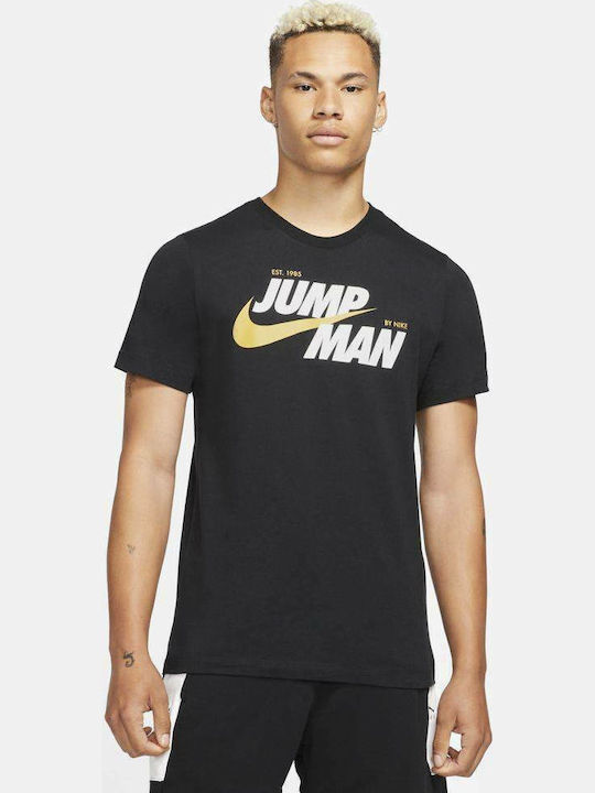 Jordan Jumpman Ανδρικό T-shirt Μαύρο με Στάμπα