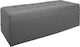 Bench Stool With Storage Space Upholstered In Gray Fabric 130x50x46cm