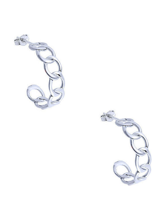 Silver hoop earrings "Wreath #1"