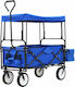 vidaXL Transport Trolley Folding Blue Steel Folding Blue Steel Foldable for Weight Load up to 75kg Blue