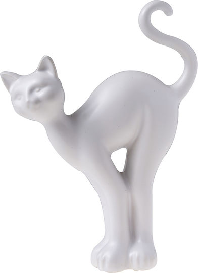 HFA Dekorative Katze aus Kunststoff Mignon in Matt White 13x3x17cm 1Stück