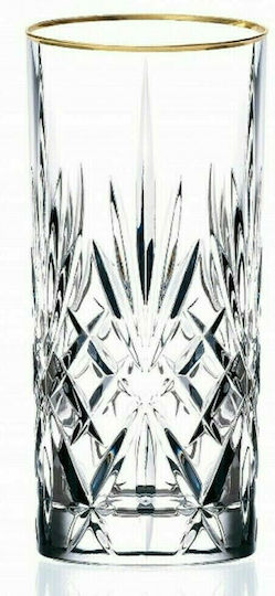RCR Melodia Set of Glasses Water made of Crystal in Gold Color 350ml 6pcs