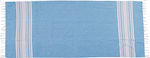 Greecing Pestemal Beach Towel Light Blue with Fringes 180x90cm.