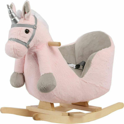 Kikka Boo Schaukelspielzeug Einhorn für 12++ Monate mit Geräuschen für ein Gewicht bis zu 30kg Rosa