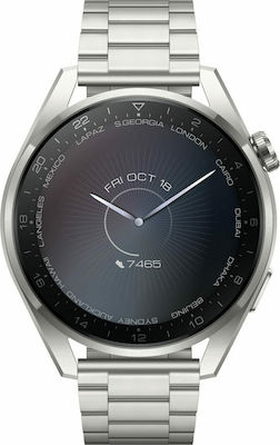 Huawei Watch 3 Pro Elite Titanium 48mm Αδιάβροχο με eSIM και Παλμογράφο (Ασημί)