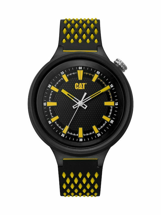 CAT Diamond Mesh Ανδρικό Ρολόι 46mm Μπαταρίας με Καουτσούκ Λουράκι