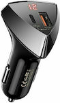 Remax Car Charger Black with Ports: 1xUSB 1xType-C