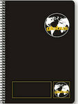 Globus Spiral Notebook Ruled A4 100 Sheets 2 Subjects Classic G200 Black 1pcs