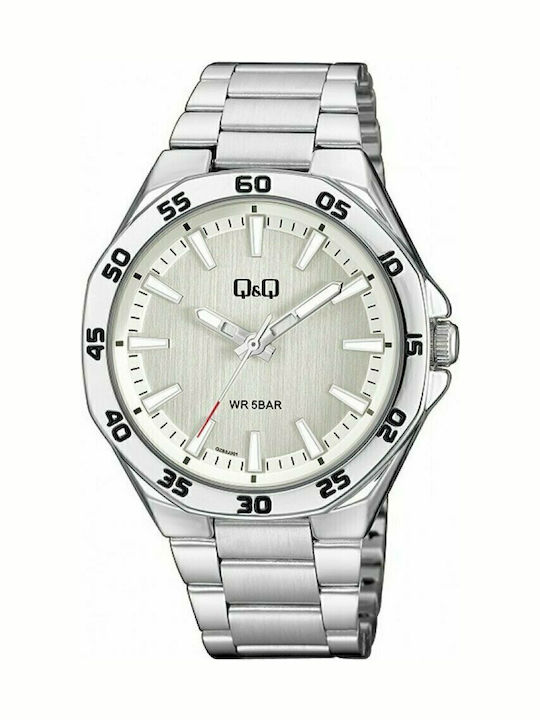 Q&Q Men's Watch 42mm Battery with Silver Metal ...
