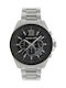 Michael Kors Brecken Men's Watch 45mm Chronograph Battery with Silver Metal Bracelet
