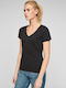 S.Oliver Women's T-shirt with V Neckline Black