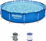 Bestway Steel Pro Schwimmbad PVC mit Metallic-Rahmen & Filterpumpe 366x76cm