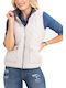 U.S. Polo Assn. Women's Short Puffer Jacket for Spring or Autumn Beige