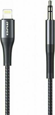 Awei CL-116L 3.5mm to Lightning Cable Μαύρο 1m (AW-CL-116L)