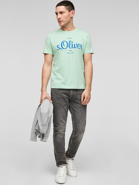 S.Oliver Men's Short Sleeve T-shirt Green 2064943-7300