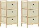 Storage Drawers with 6 Drawers Μπεζ L32xW26xH60cm