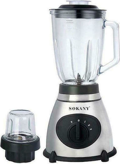 Sokany Blender With Glass Jug 1.5 L 400W Gray SK-148S