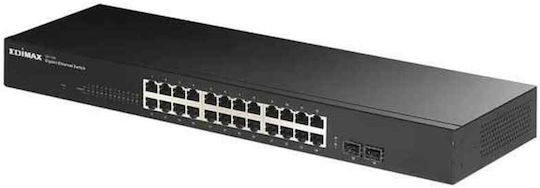 Edimax GS-1026 Unmanaged L2 Switch with 24 Gigabit (1Gbps) Ethernet Ports and 2 SFP Ports