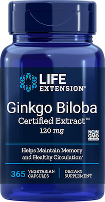 Life Extension Ginkgo Biloba Certified Extract 120mg 365 φυτικές κάψουλες