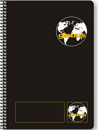 Globus Spiral Notebook Ruled B5 160 Sheets 4 Subjects Classic G321 Black 1pcs