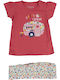 Kids Clothing Set with Leggings Summer 2 Pieces Fuchsia