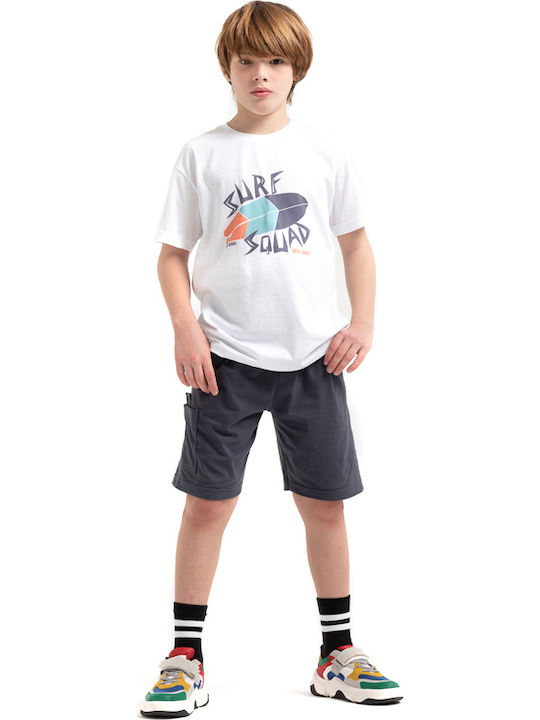 Fun Strike Kids Set with Shorts Summer 2pcs White