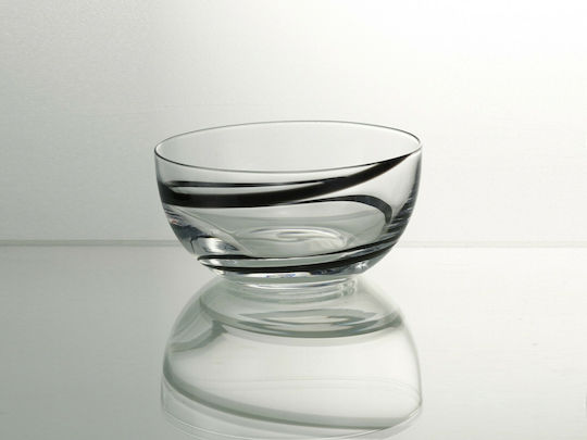 Cryspo Trio X Treme Ice Cream Serving Bowl Round Glass Black with Diameter 13cm