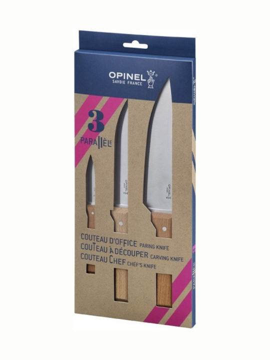 Opinel Parallele Trio Knife Set of Stainless Steel 3pcs