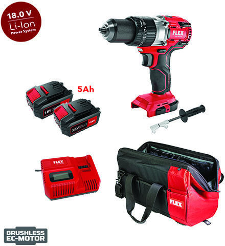 Flex PD 2G 18.0-EC FC C Percussive Drill Driver Battery 18V 2x5Ah