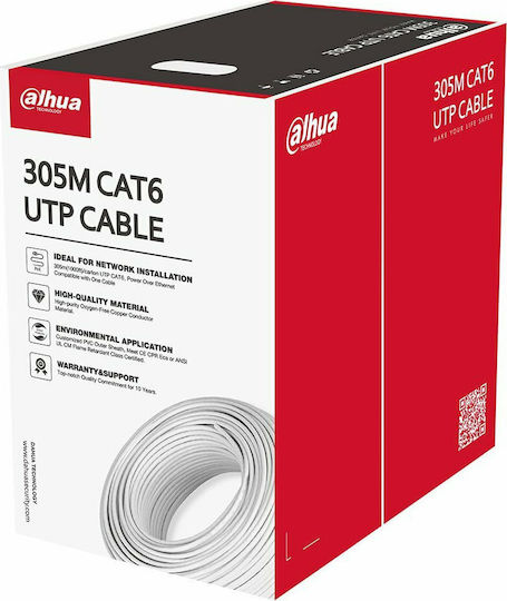 Dahua U/UTP Cat.6 (Gigabit) Network Cable Ethernet Without Connectors 305m Gray