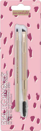 Real Techniques Set with Makeup Brushes made of Synthetic Hair Animalista Painted Liner & Brow Eyeliner 2pcs