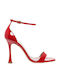 Mourtzi Leder Damen Sandalen in Rot Farbe