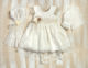 Lollipop Celebrations Alb Set de Haine de Botez cu Accesorii pentru păr , Cardigan & Rochie din Dantelă 3buc