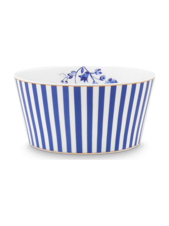 PiP Studio Royal Stripes Porcelain Cereal Bowl Μπλε with Diameter 12εκ. 1pcs