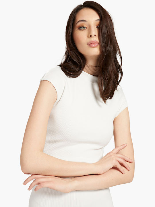 Guess Women's Blouse Short Sleeve White