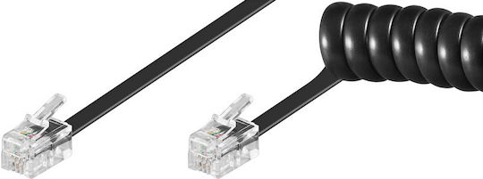 ATC Spirale Telefonkabel RJ10 4P4C 2m Schwarz (05.005.0033)