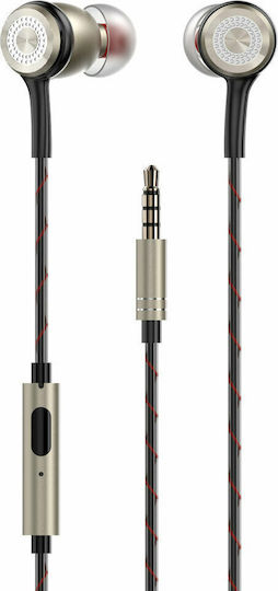 Dudao X12PRO In-ear Handsfree με Βύσμα 3.5mm Χρυσό
