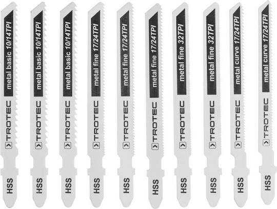 Trotec Set of Jigsaw Blades Metal 6215001131 Jig Saw Blade for Metal 10pcs 6215001131